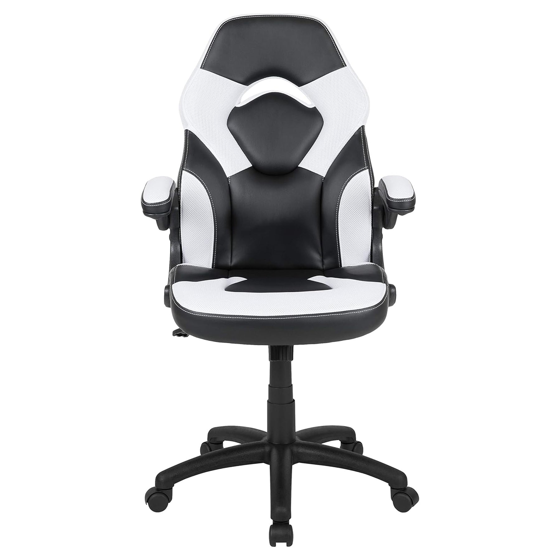 X10 Black & White Faux Leather Racer Style Gaming Office Chair