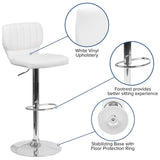 Set Of 2 White Faux Leather Rotating Barstools