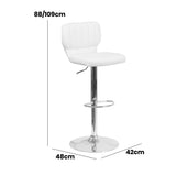 Set Of 2 White Faux Leather Rotating Barstools