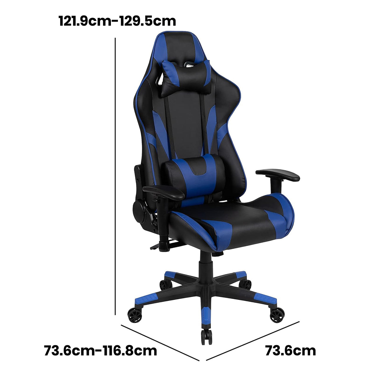 X20 Black & Blue Faux Leather Racer Style Gaming Office Chair