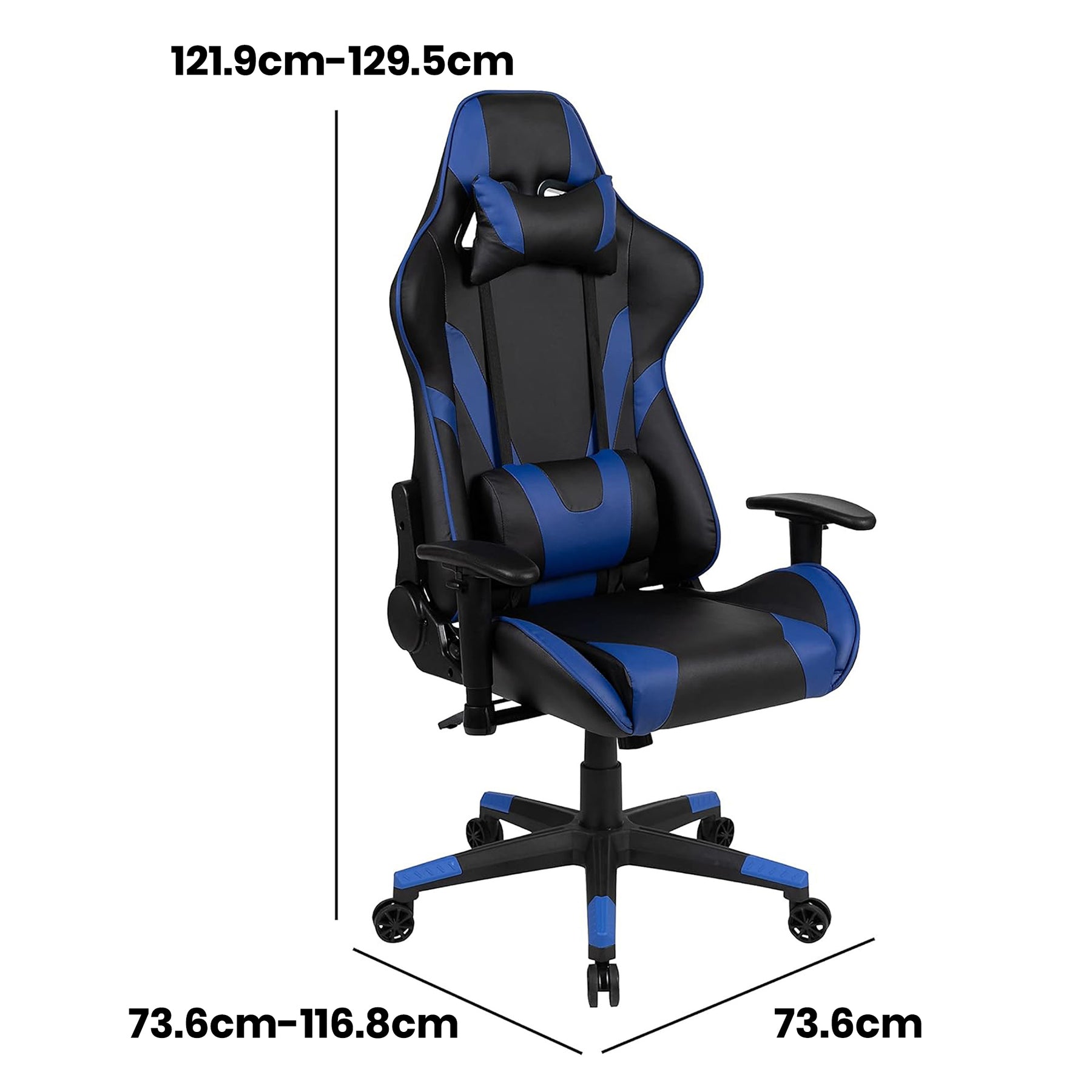 X20 Black & Blue Faux Leather Racer Style Gaming Office Chair