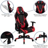 X20 Black & Red Faux Leather Racer Style Gaming Office Chair