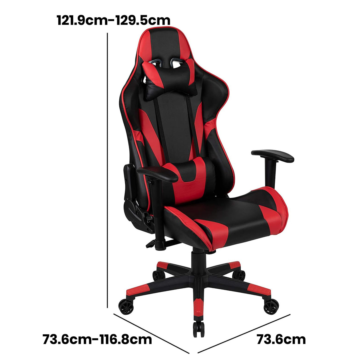 X20 Black & Red Faux Leather Racer Style Gaming Office Chair