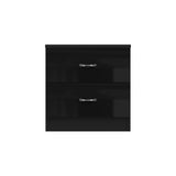 FWStyle Chilton 2 Drawer Bedside Cabinet - Black Gloss Front