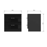FWStyle Chilton 2 Drawer Bedside Cabinet - Black Gloss Front