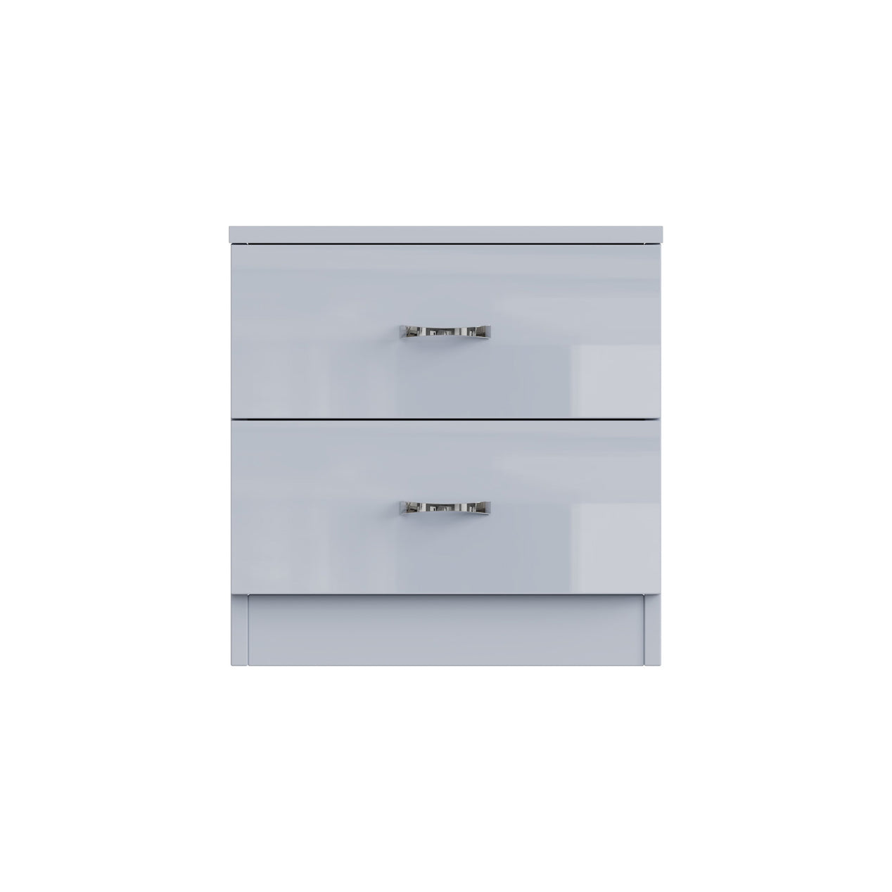 FWStyle Chilton 2 Drawer Bedside Cabinet - Grey Gloss Front