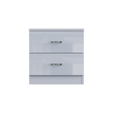 FWStyle Chilton 2 Drawer Bedside Cabinet - Grey Gloss Front