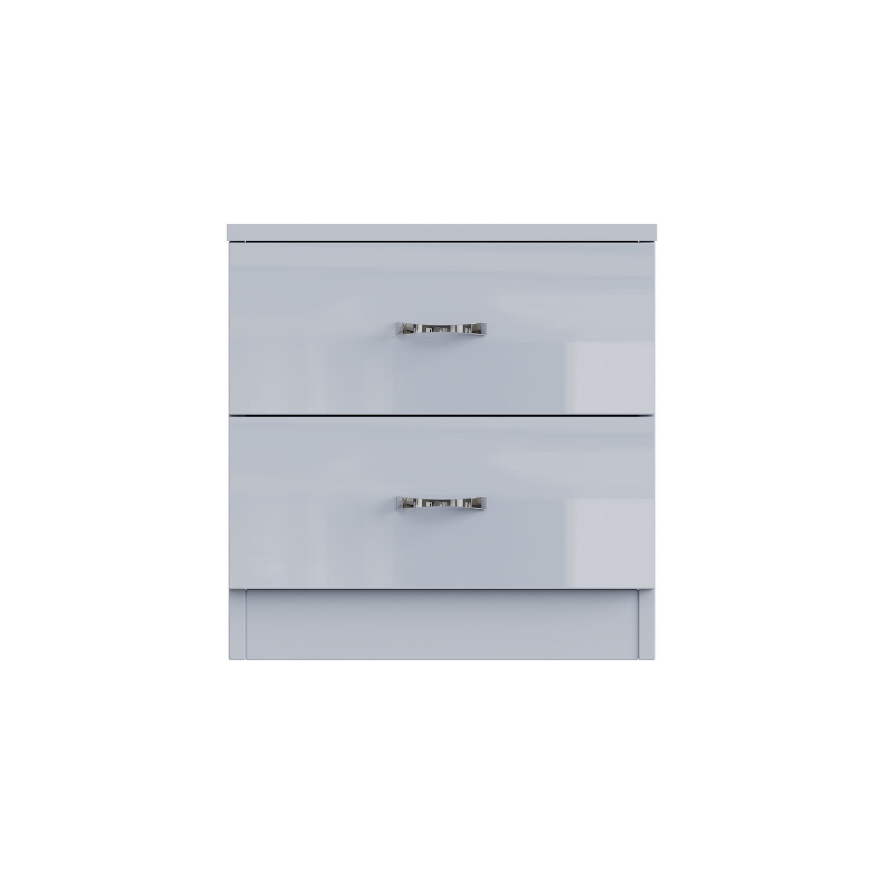FWStyle Chilton 2 Drawer Bedside Cabinet - Grey Gloss Front
