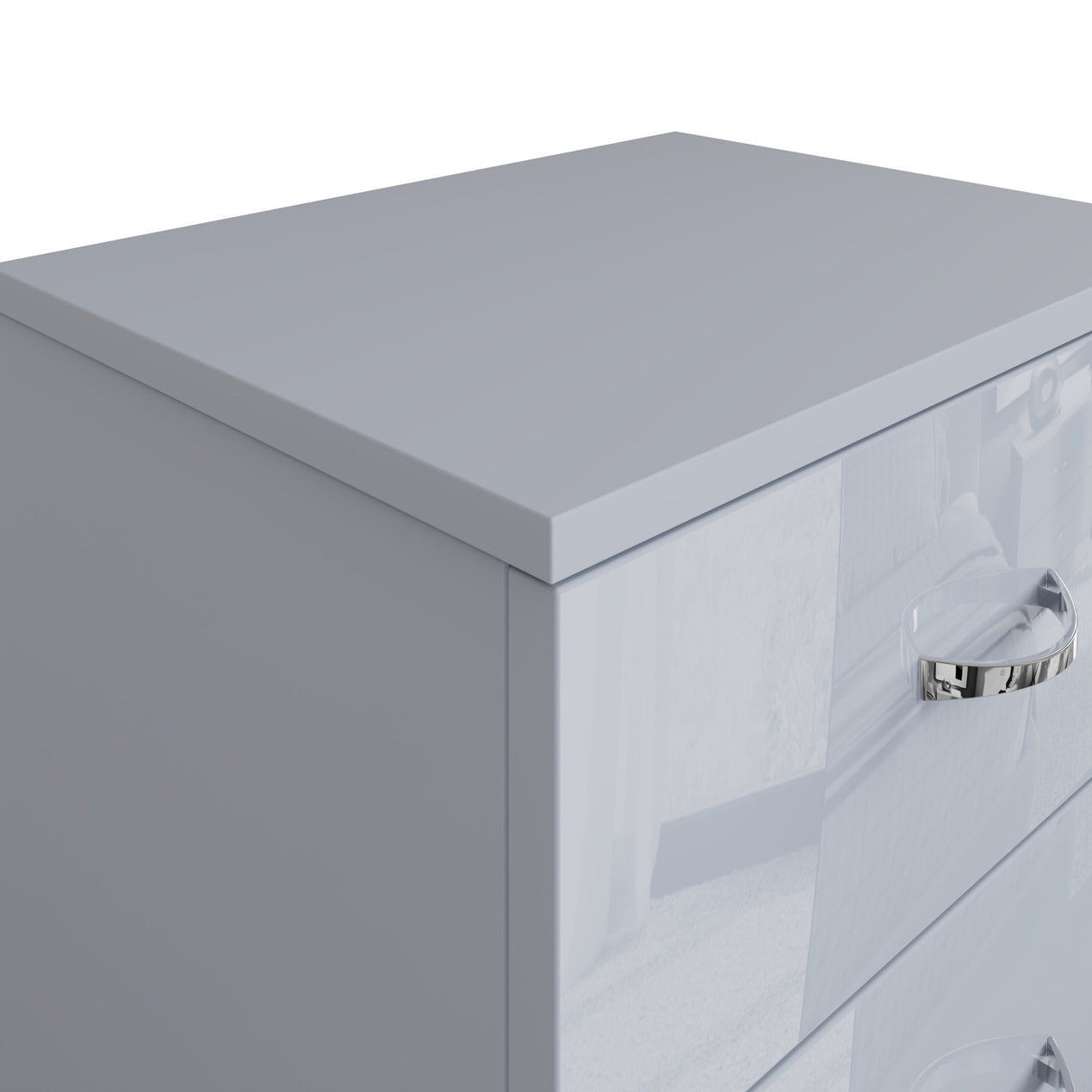 FWStyle Chilton 2 Drawer Bedside Cabinet - Grey Gloss Front