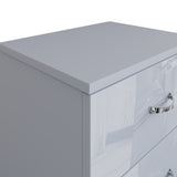 FWStyle Chilton 2 Drawer Bedside Cabinet - Grey Gloss Front