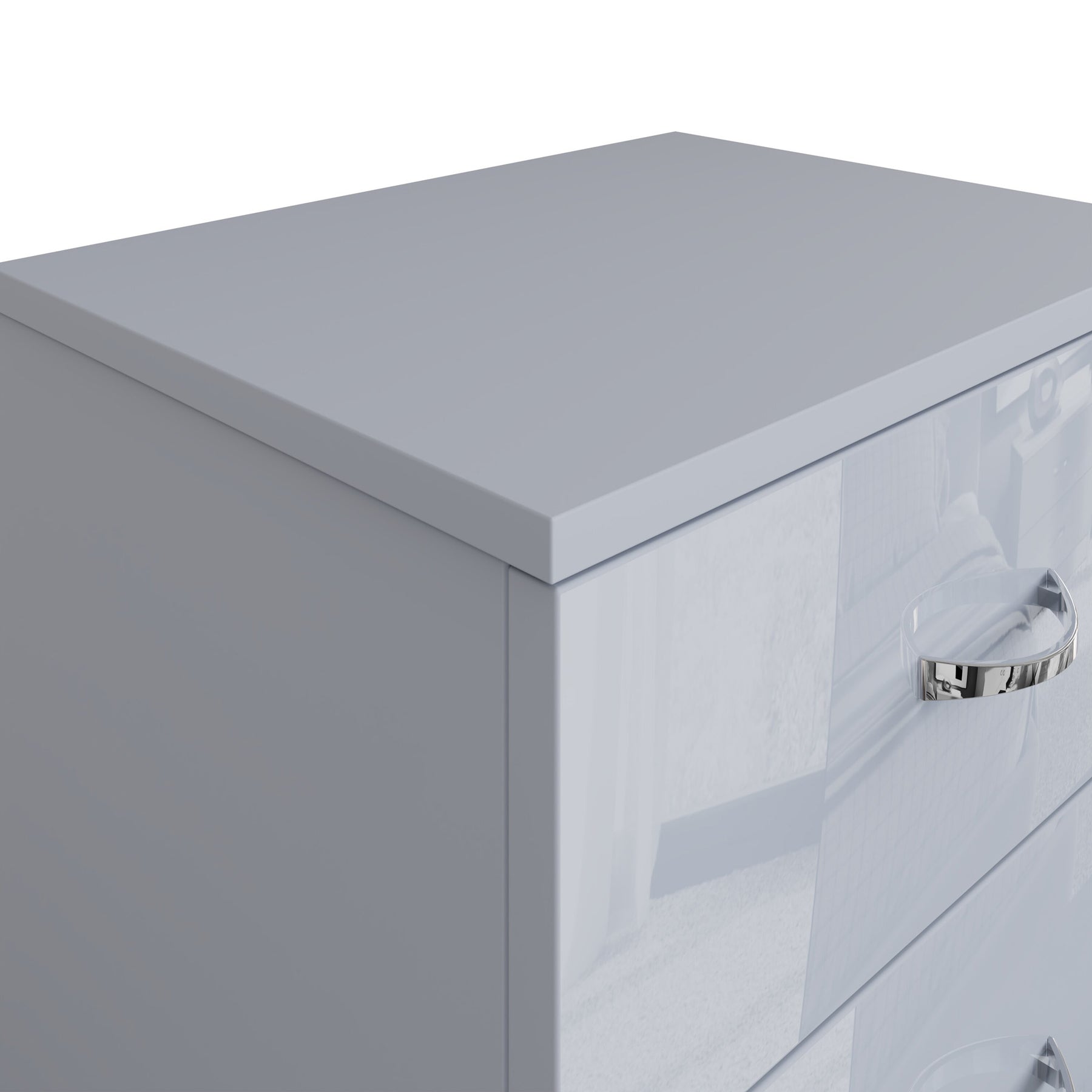 FWStyle Chilton 2 Drawer Bedside Cabinet - Grey Gloss Front