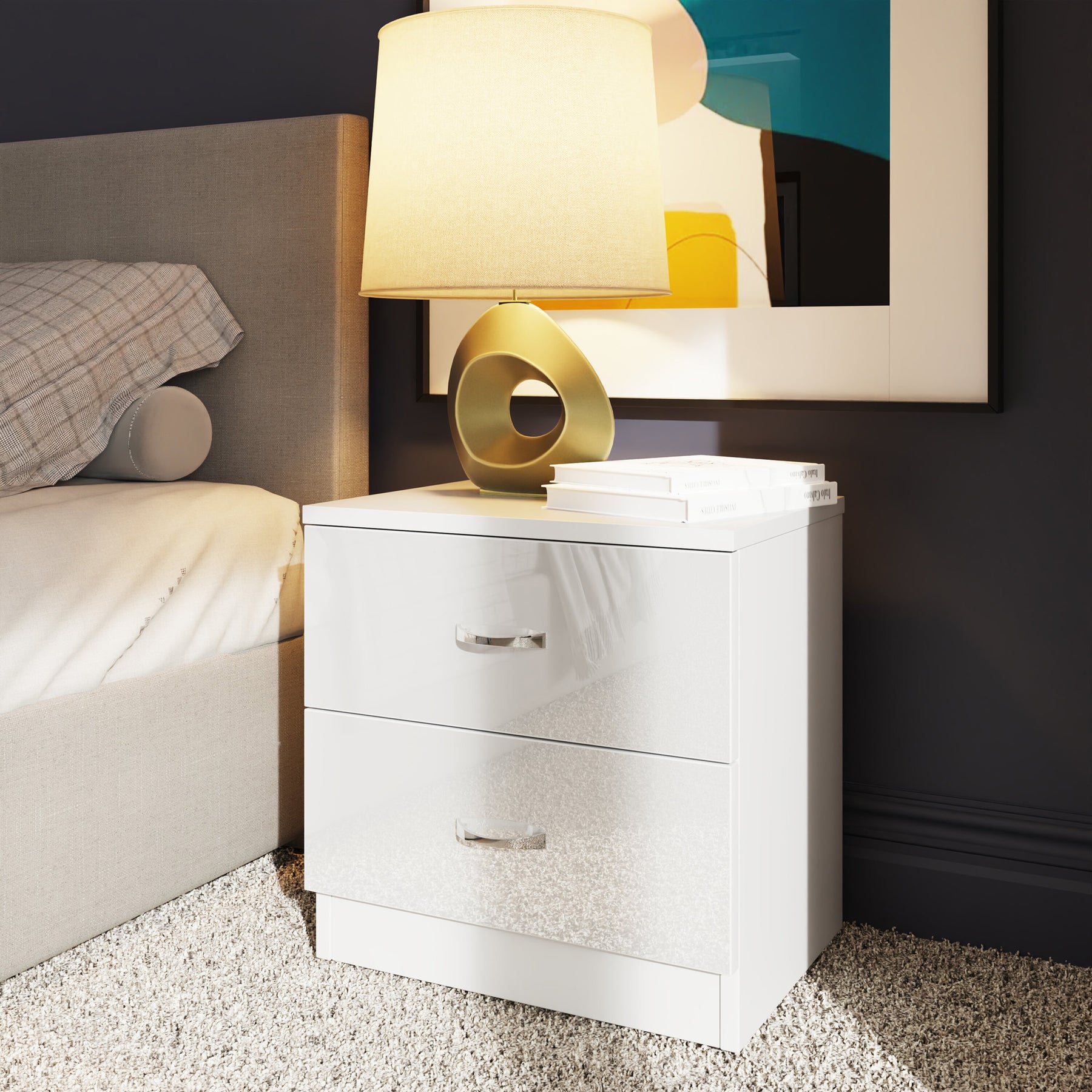 Chilton White Gloss Bedroom Set - 3 Pieces