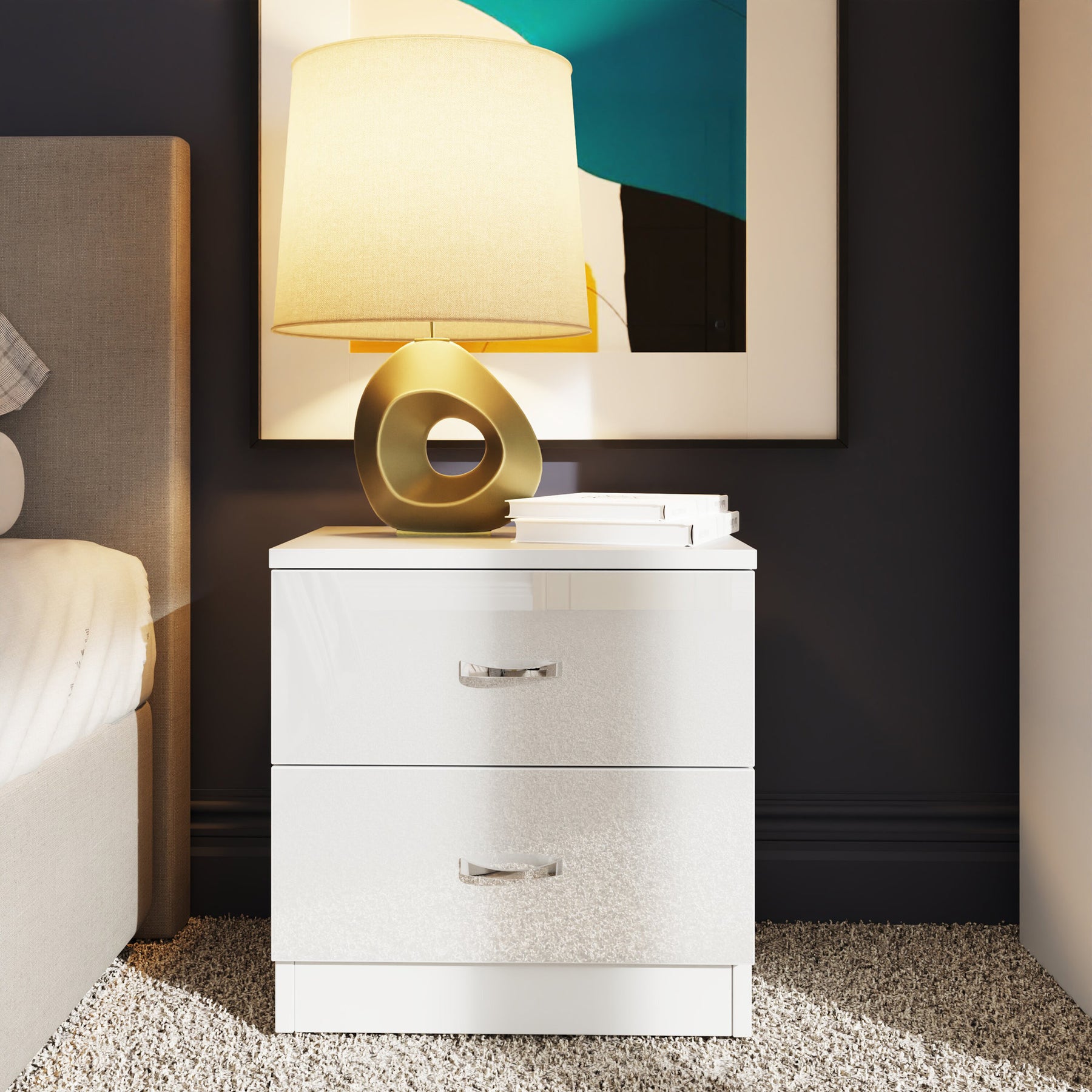 Chilton 3 Piece Bedroom Set – White Gloss