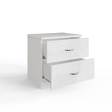 FWStyle Chilton 2 Drawer Bedside Cabinet - White Gloss Front