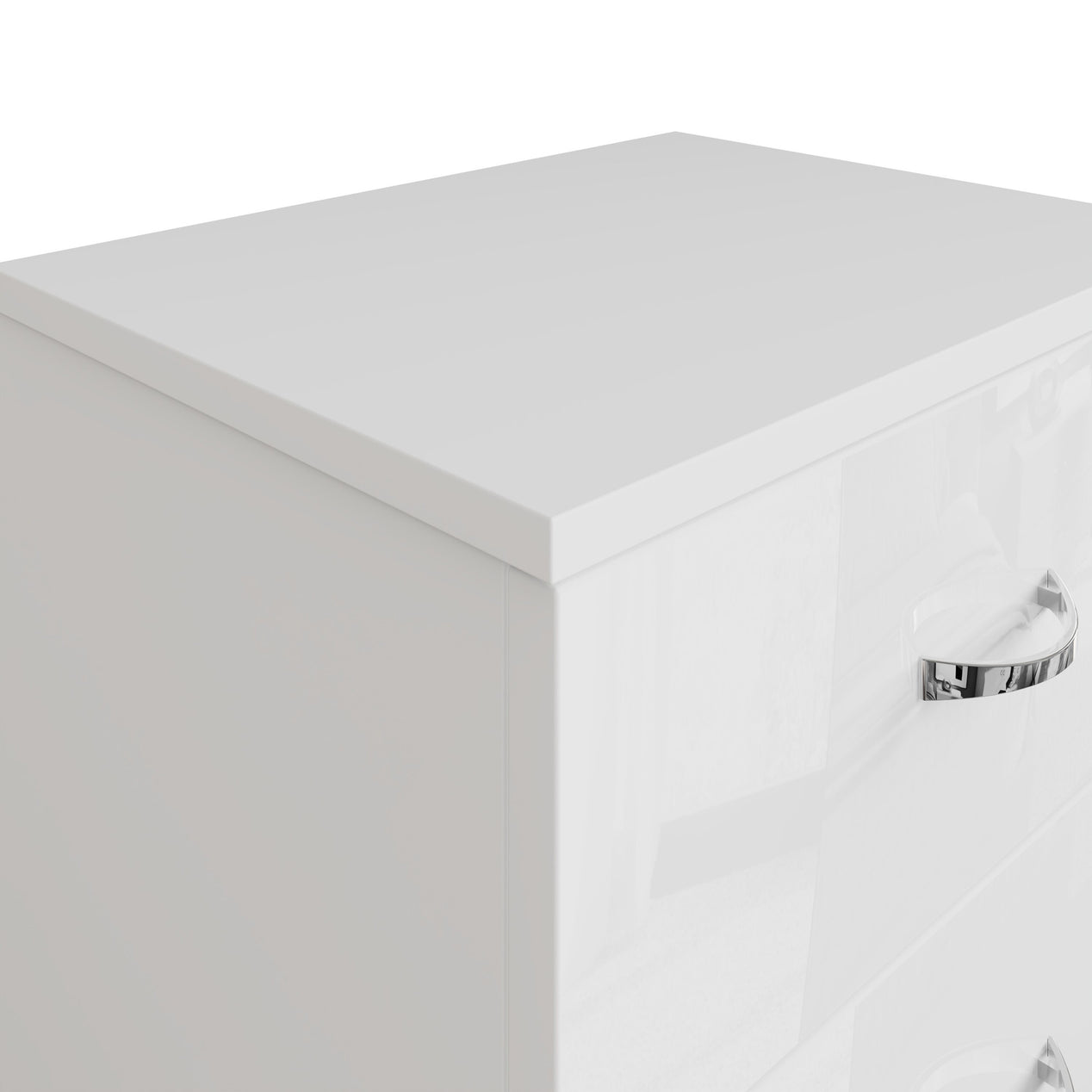 FWStyle Chilton 2 Drawer Bedside Cabinet - White Gloss Front