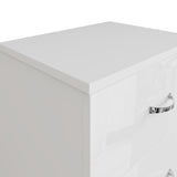 FWStyle Chilton 2 Drawer Bedside Cabinet - White Gloss Front