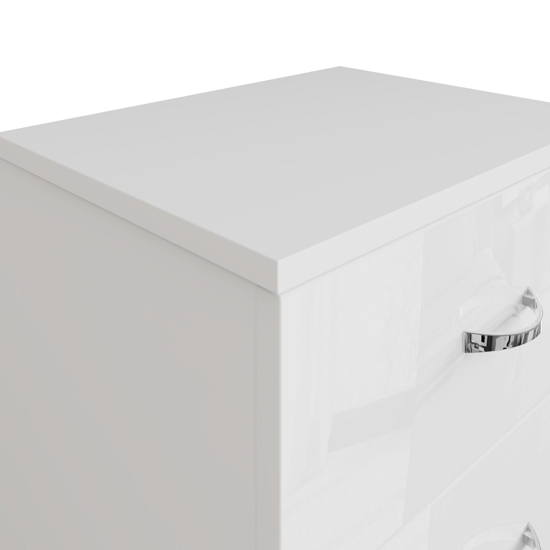 FWStyle Chilton 2 Drawer Bedside Cabinet - White Gloss Front