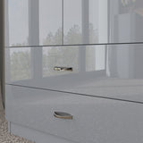 FWStyle Chilton Combination Wardrobe 2 Door 2 Drawer - Grey Gloss Front