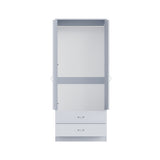 FWStyle Chilton Combination Wardrobe 2 Door 2 Drawer - Grey Gloss Front