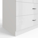 FWStyle Chilton Combination Wardrobe 2 Door 2 Drawer - White Gloss Front