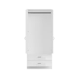 FWStyle Chilton Combination Wardrobe 2 Door 2 Drawer - White Gloss Front