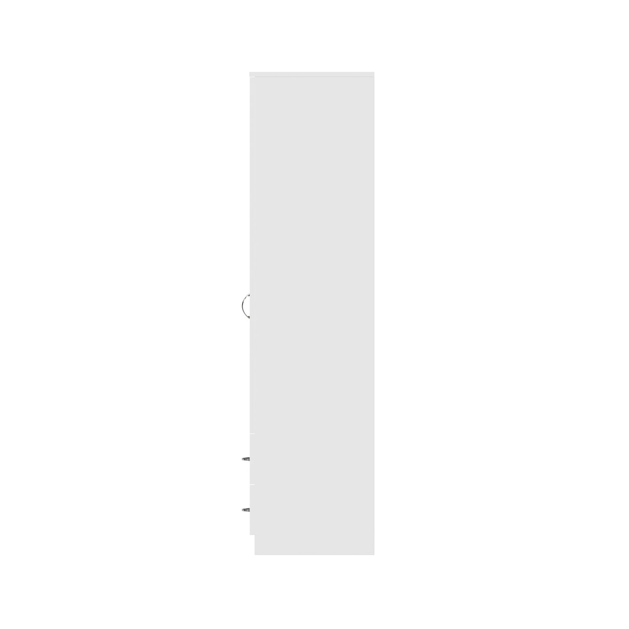 FWStyle Chilton Combination Wardrobe 2 Door 2 Drawer - White Gloss Front