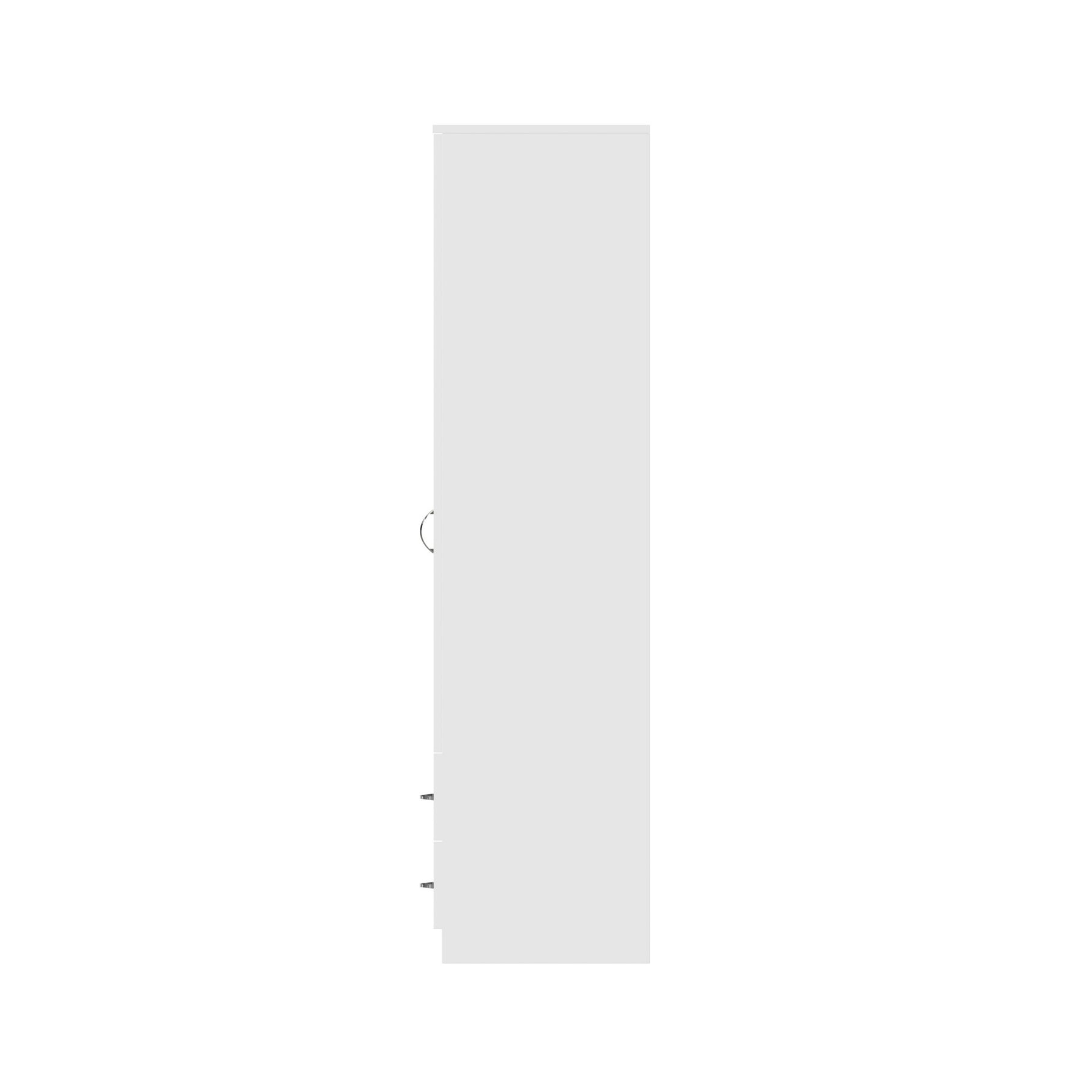 FWStyle Chilton Combination Wardrobe 2 Door 2 Drawer - White Gloss Front