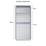 FWStyle Chilton 2 Door Wardrobe - Grey Gloss Front