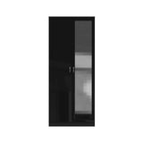 FWStyle Chilton 2 Door Wardrobe With Mirror - Black Gloss Front