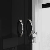 FWStyle Chilton 2 Door Wardrobe With Mirror - Black Gloss Front