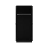 FWStyle Chilton 2 Door Wardrobe With Mirror - Black Gloss Front