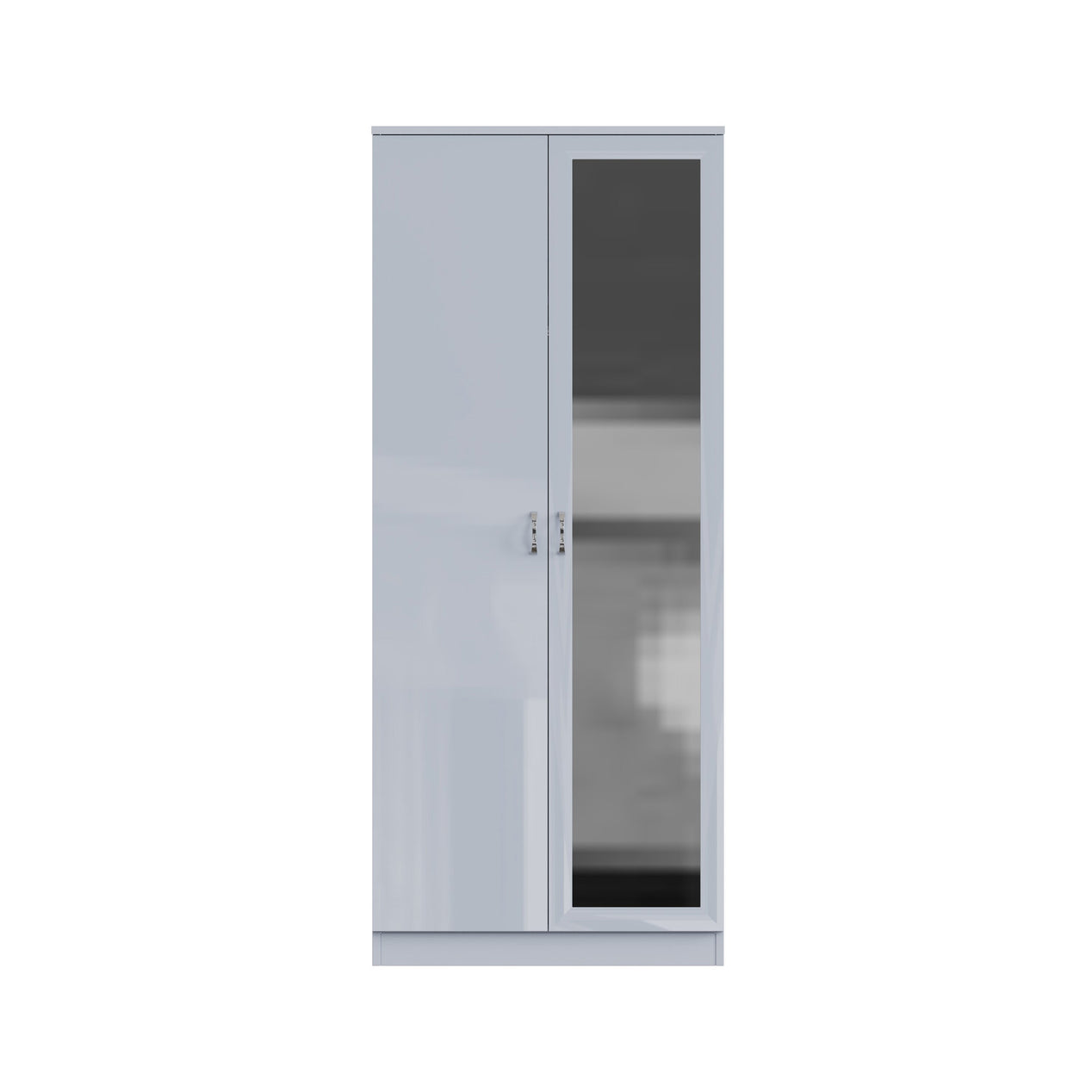FWStyle Chilton 2 Door Wardrobe With Mirror - Grey Gloss Front
