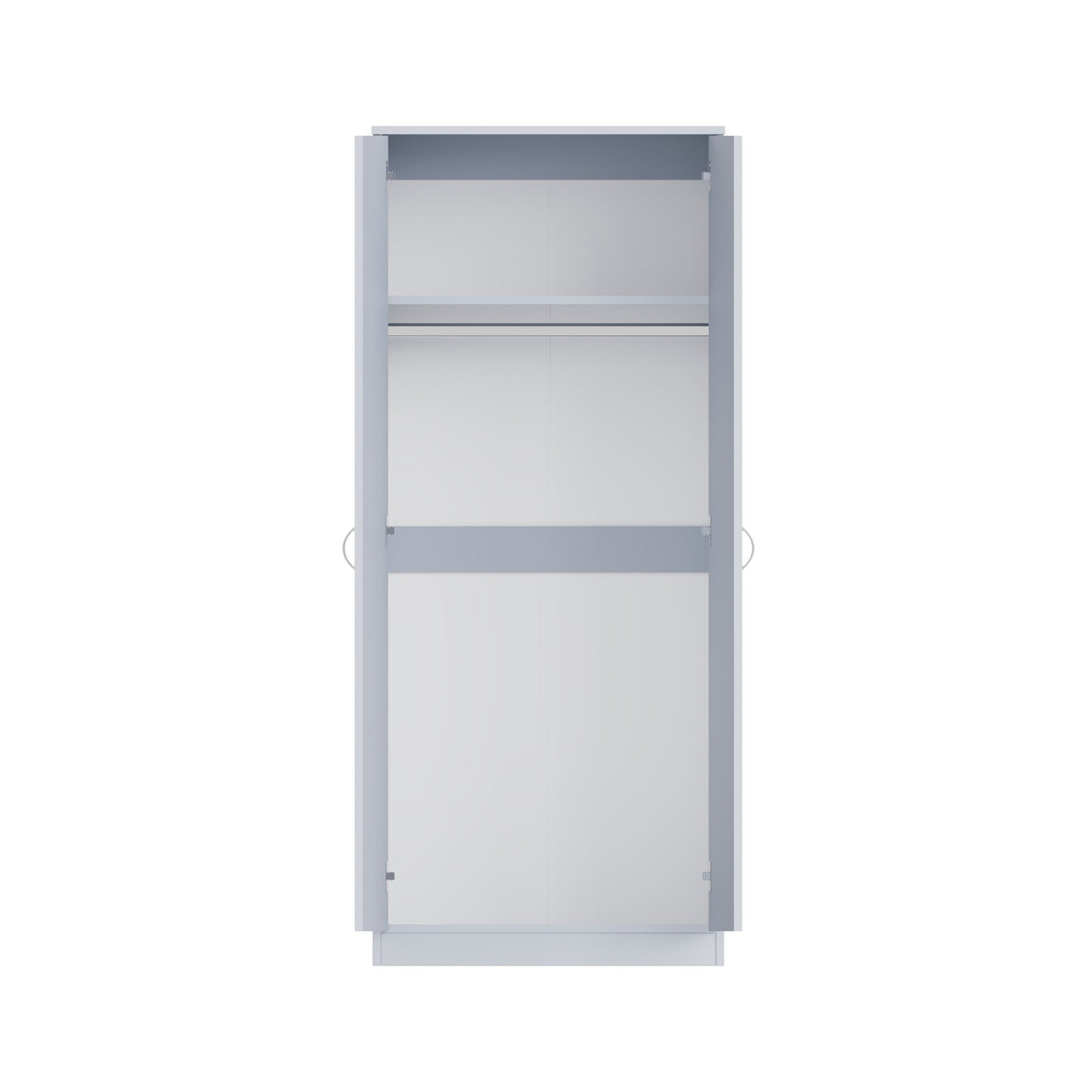 FWStyle Chilton 2 Door Wardrobe With Mirror - Grey Gloss Front