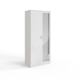 FWStyle Chilton 2 Door Wardrobe With Mirror - White Gloss Front