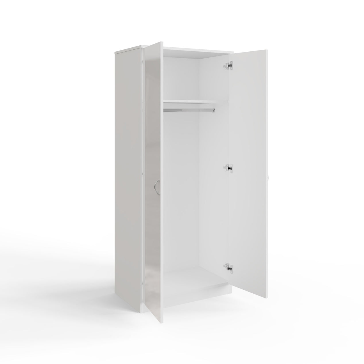 FWStyle Chilton 2 Door Wardrobe With Mirror - White Gloss Front