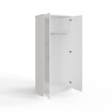 FWStyle Chilton 2 Door Wardrobe With Mirror - White Gloss Front