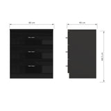 Chilton Black Gloss 3 Piece Bedroom Furniture Set