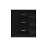 FWStyle Chilton 3 Drawer Chest Of Drawers - Black Gloss Front