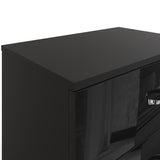 FWStyle Chilton 3 Drawer Chest Of Drawers - Black Gloss Front