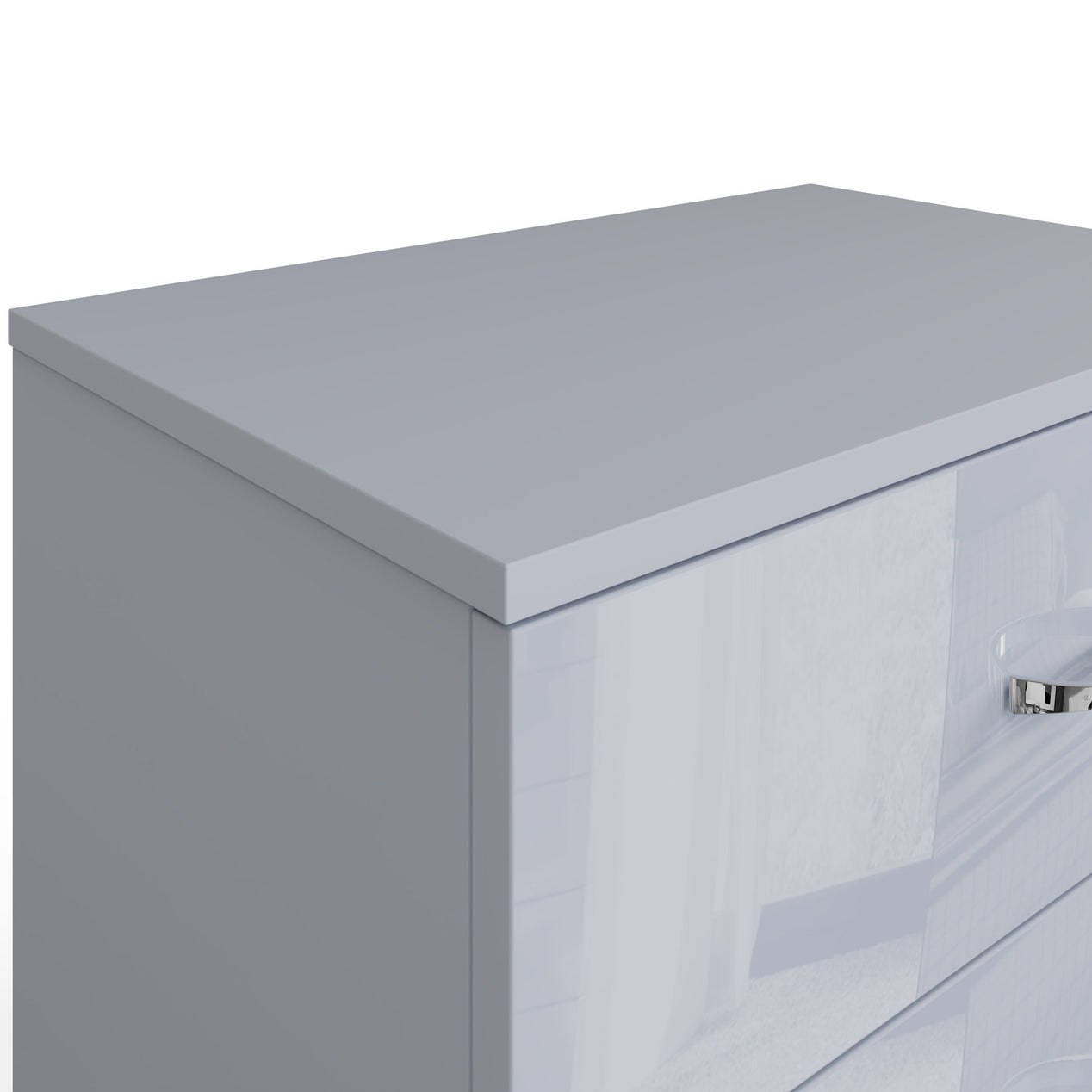FWStyle Chilton 3 Drawer Chest Of Drawers - Grey Gloss Front