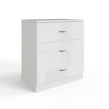 FWStyle Chilton 3 Drawer Chest Of Drawers - White Gloss Front