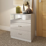 FWStyle Chilton 3 Drawer Chest Of Drawers - White Gloss Front