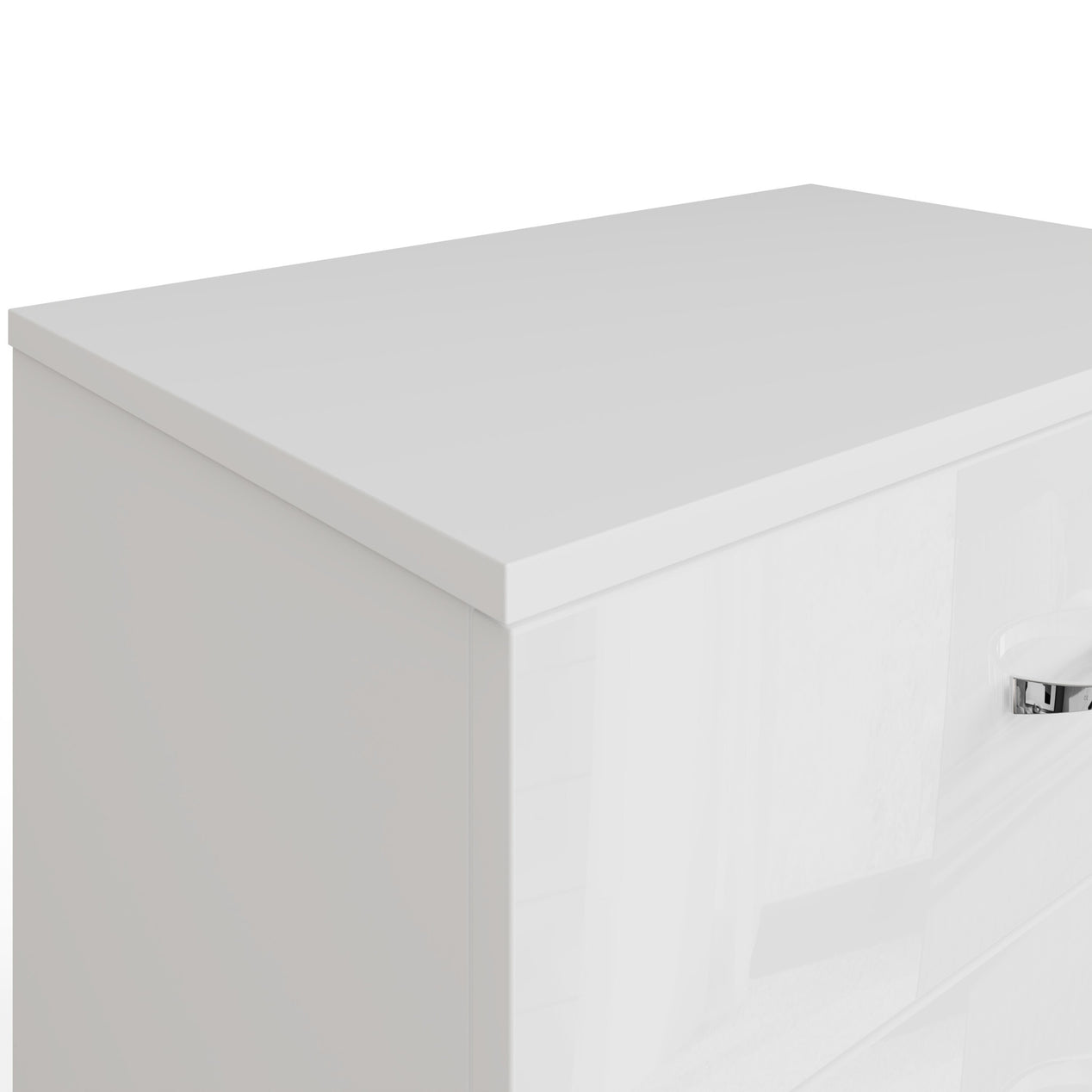 FWStyle Chilton 3 Drawer Chest Of Drawers - White Gloss Front