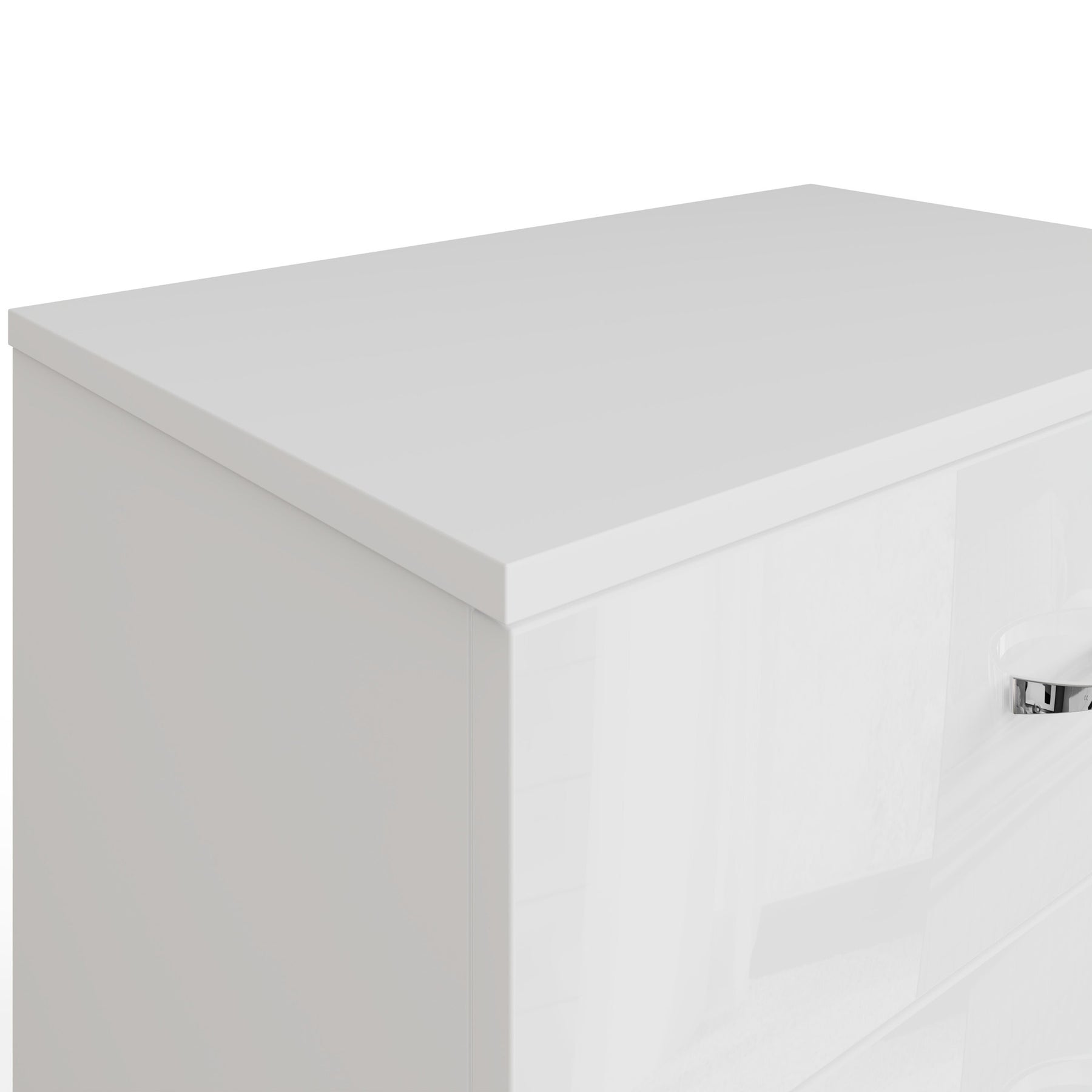 FWStyle Chilton 3 Drawer Chest Of Drawers - White Gloss Front