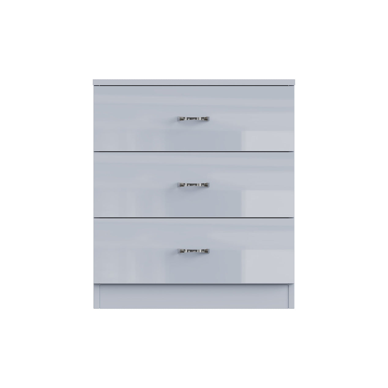 FWStyle Chilton 3 Drawer Chest Of Drawers - Grey Gloss Front