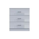 FWStyle Chilton 3 Drawer Chest Of Drawers - Grey Gloss Front