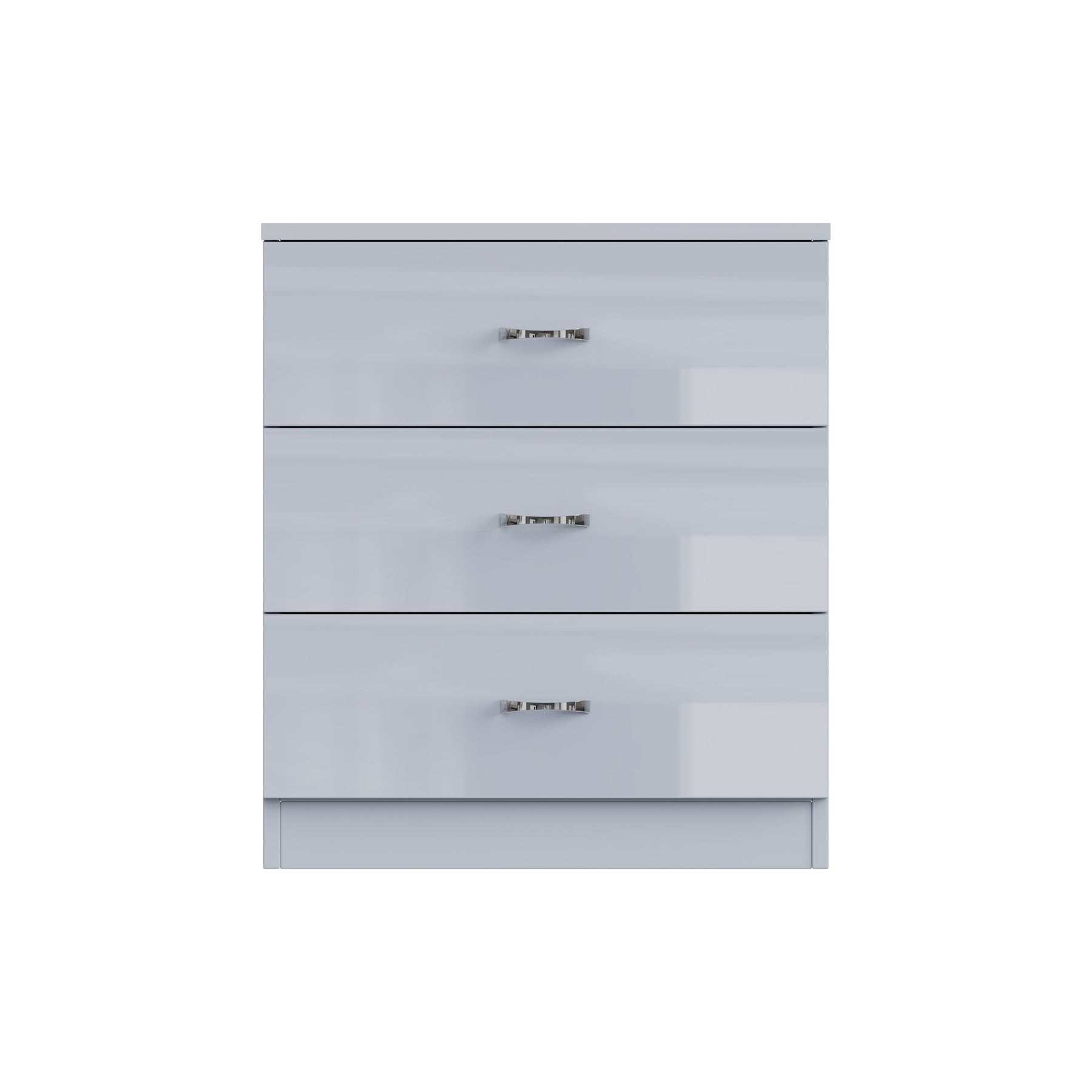 FWStyle Chilton 3 Drawer Chest Of Drawers - Grey Gloss Front