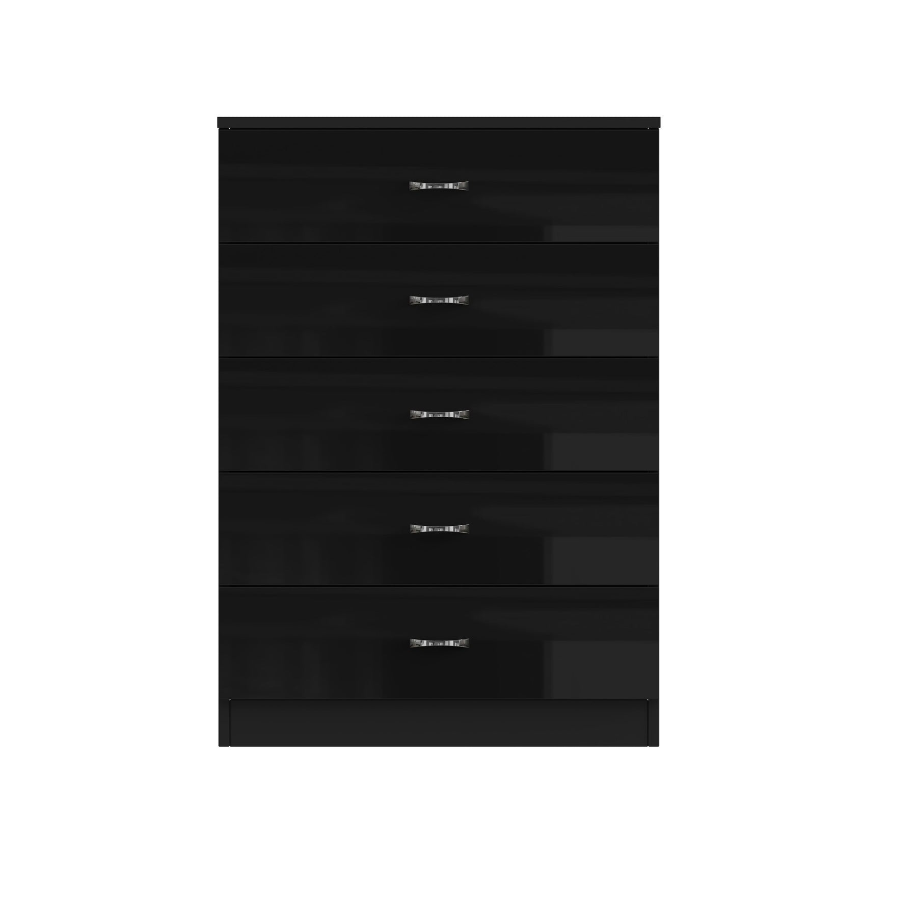 FWStyle Chilton 5 Drawer Chest Of Drawers - Black Gloss Front