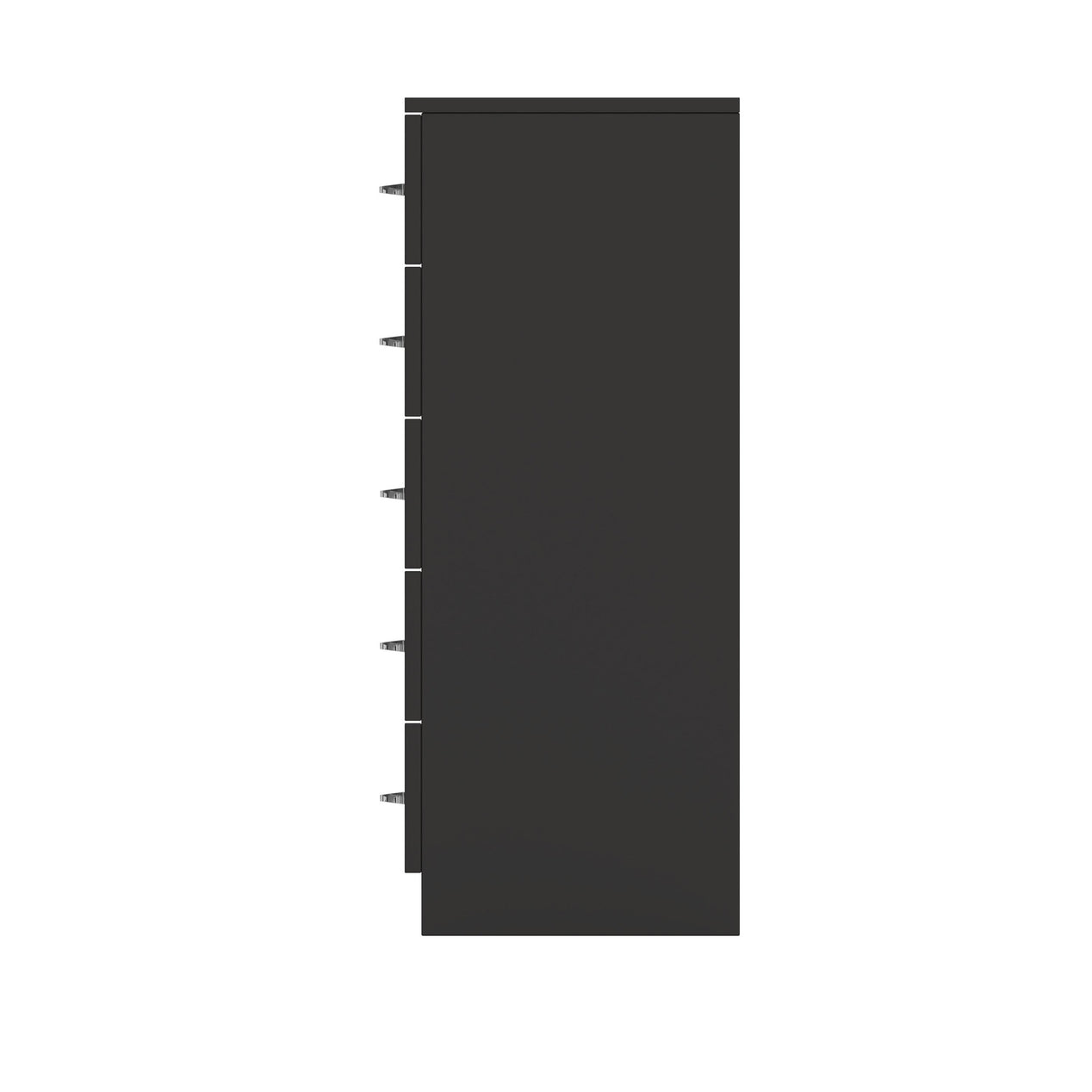 FWStyle Chilton 5 Drawer Chest Of Drawers - Black Gloss Front