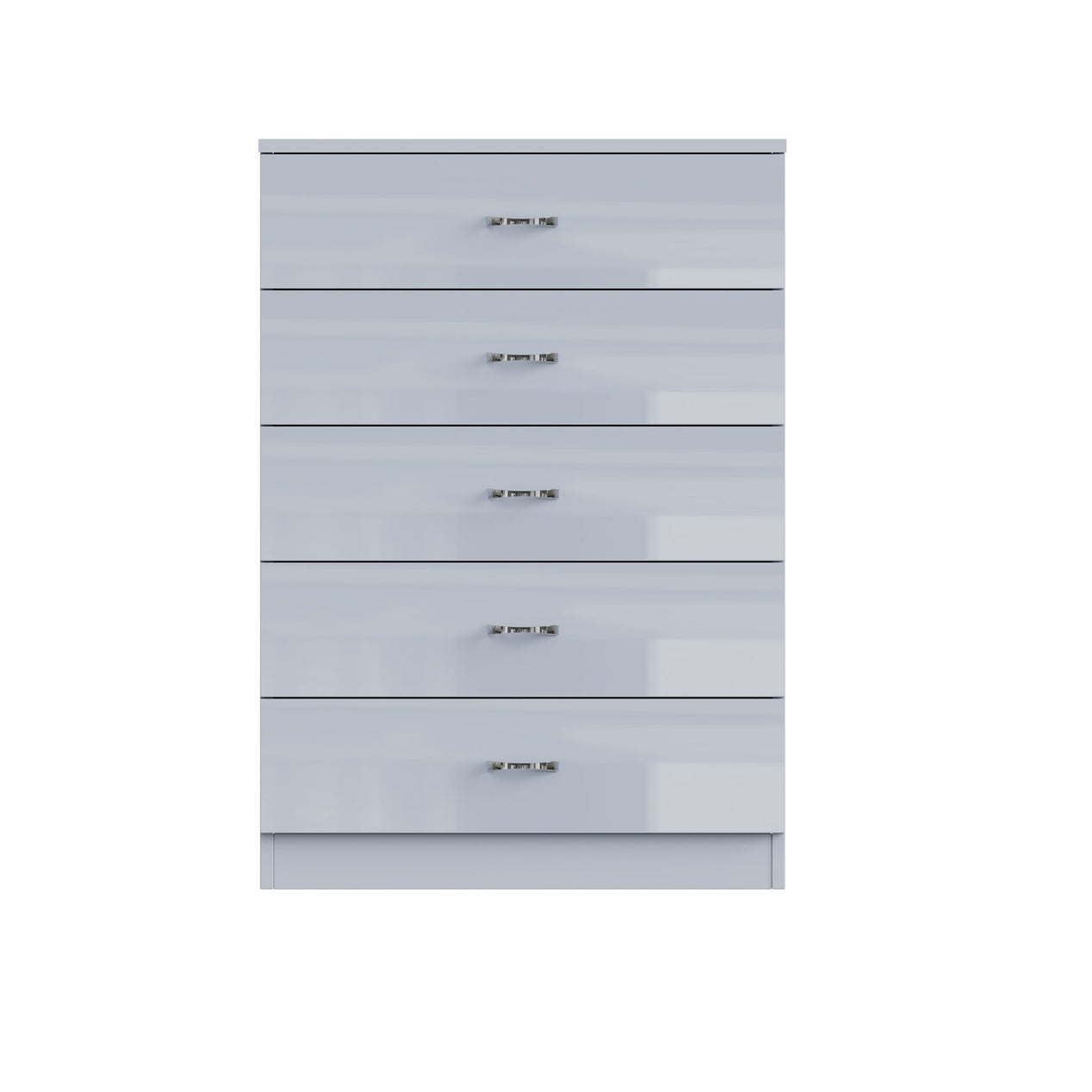FWStyle Chilton 5 Drawer Chest Of Drawers - Grey Gloss Front